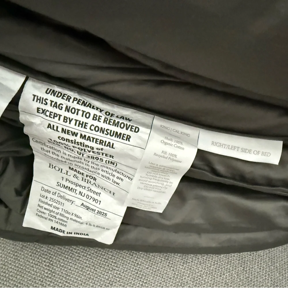 Boll & Branch NWT King/Cal Signature Comforter NEW Color Juniper 🔥No offer item🔥